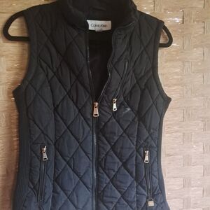 Calvin Klein Black Quilted Sleeveless Vest